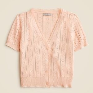 ✨ J. Crew ✨ Pointelle short-sleeve V-neck cardigan in premium ultra-fine cotton